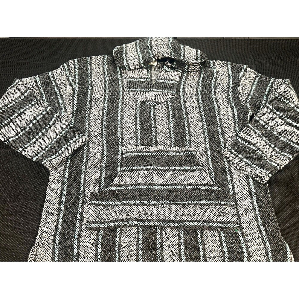 90s Sunspecs Baja Hoodie XXL Mexican Surf Skater Boho Striped Pullover